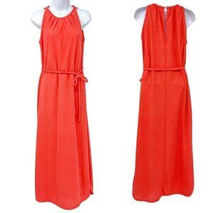 Vintage 1960's Vanity Fair Ribbed Terry Cloth Maxi Dress Cover up Sleeveless